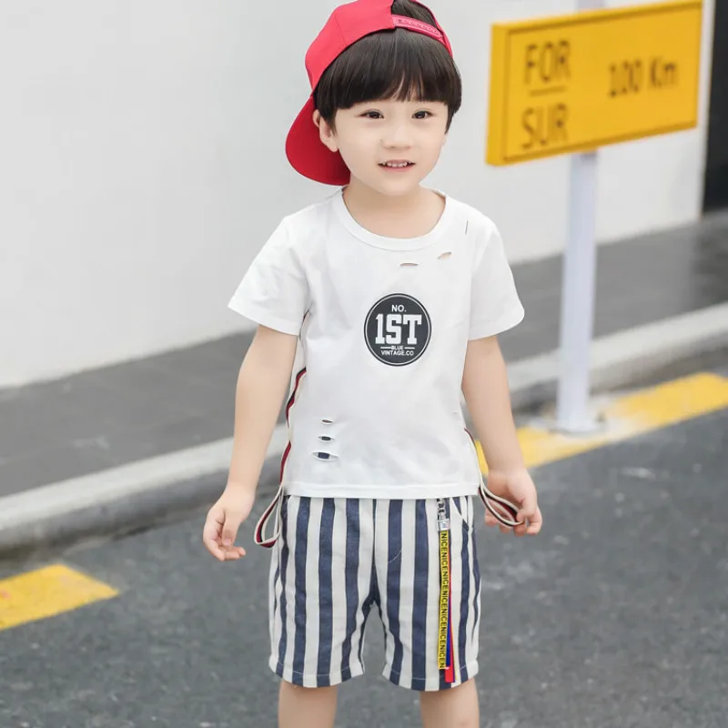 

Fashion Summer Children's Clothing Children's Hole T-shirt Boy Short-sleeved T-shirt HTST535
