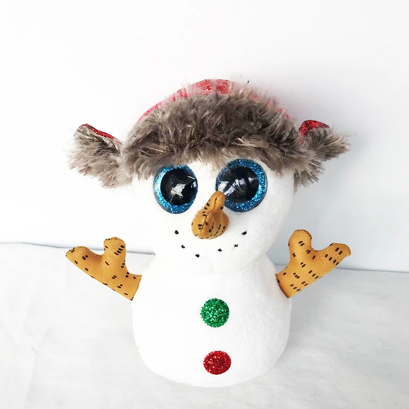 

6" TY Beanie Boos Buttons the Snowman 15cm Big Eye Plush Stuffed Animal 2018 New Arrival Collectible Toy Christmas Gift For Kids