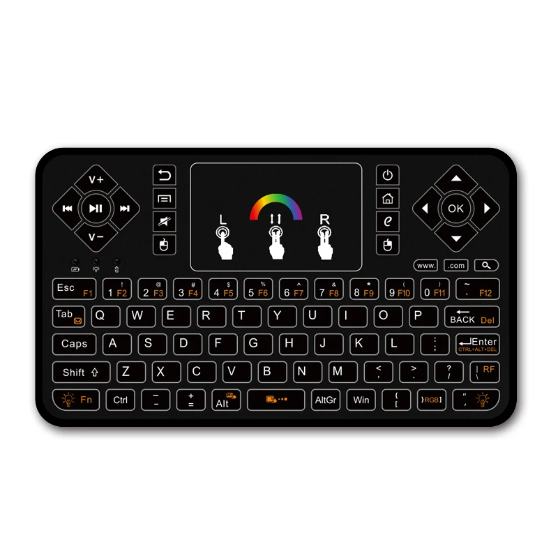 2.4 ГГц Q9 мини-клавиатура Беспроводной клавиатурой qwerty RGB Air Мышь Touchpad нескольких