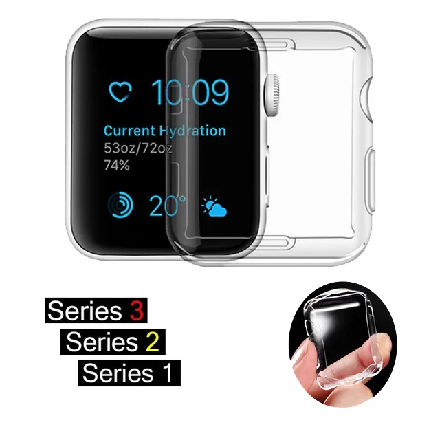 

Ultra Thin TPU Watch Cover For Apple Watch Case 42mm 38mm Soft All-around Screen Protector for iWatch Series 3 2 1