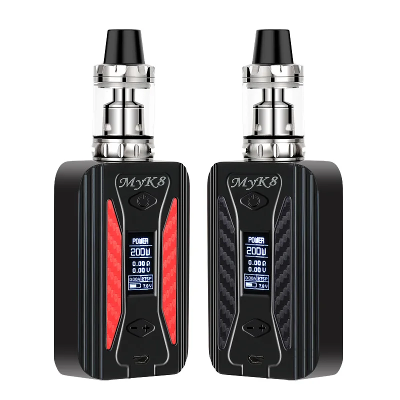 

MYK8 200W box mod Vapor kit TC VW 1-200w 4500mah build-in battery with 0.2ohm 3.0ml tank Electronic Cigarette vape pen kit
