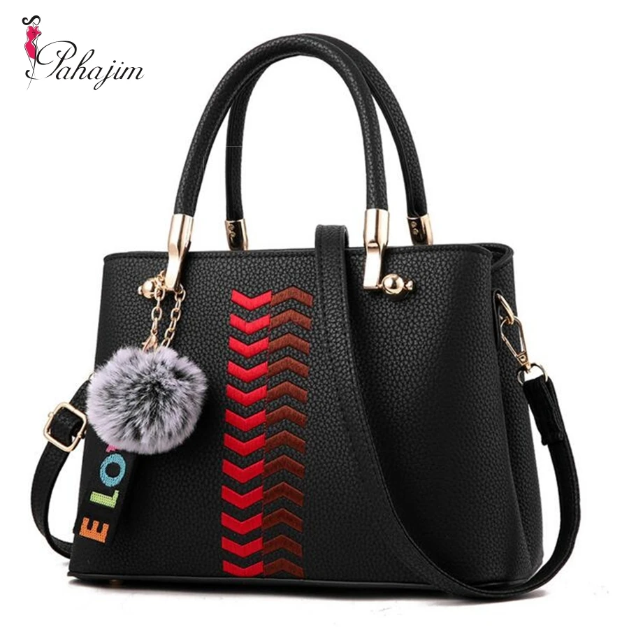 

Pahajim 2018 Female Top-handle Bags Women Bags Hair Ball Shoulder Bag Messenger Bag