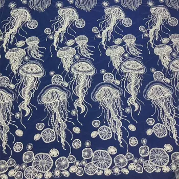 

Jellyfish Embroidery Beading Sequin Fashion Bridal Dress Lace Fabric Luxury Design