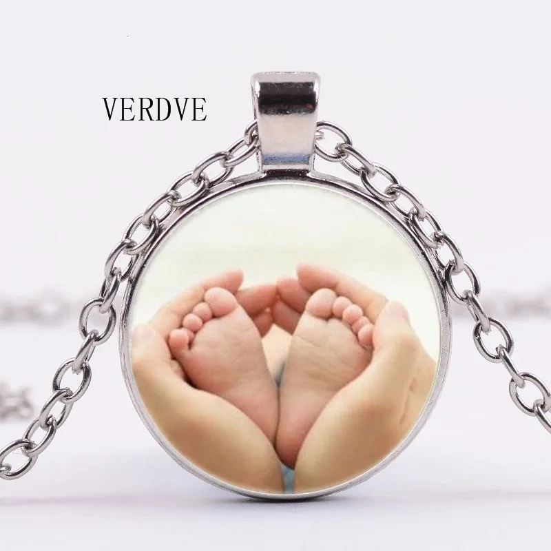 Domed Multi Color LMT Custom Engraved Baby Feet Heart Locket Necklace