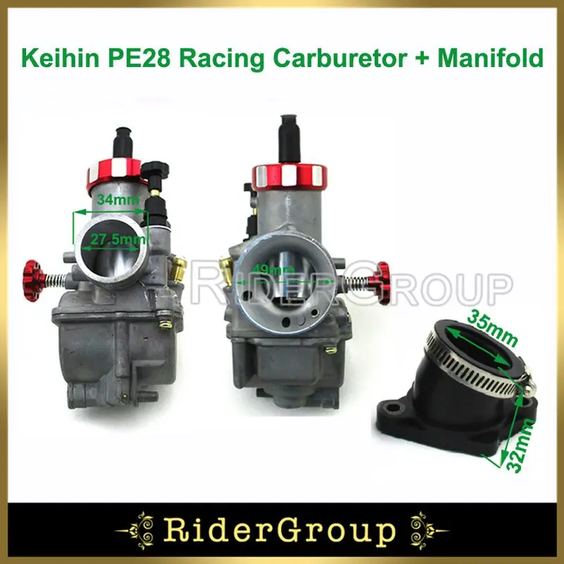 ATV Racing 28mm Carburetor Keihin PE28 Carb Manifold Intake Pipe For CG