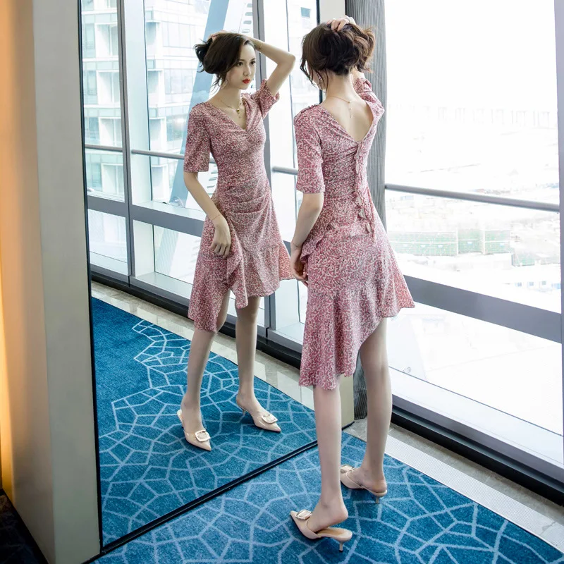 Лето, половина рукава, оболочка, оборки, женские платья, розовый Vestido Mujer, сексуальное платье для женщин, плюс размер, принт, леопард, женское платье