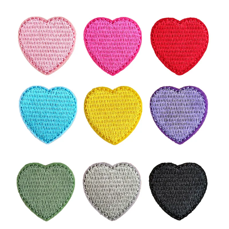 

10pcs Heart-shaped Cartoon love Embroidered heart Iron on Patches for Clothes Stickers DIY Decorative Applique Patch