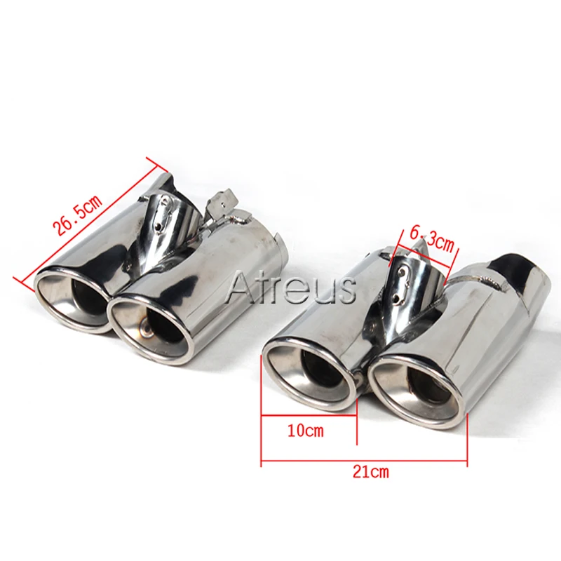 Stainless Steel Car Exhaust Pipe Tips Dual Muffler Tips Tailpipe For Mercedes W220 Benz S-Class S430 S500 AMG Accessories stainless steel car exhaust pipe tips dual muffler tips tailpipe for mercedes w220 benz s class s430 s500 amg accessories