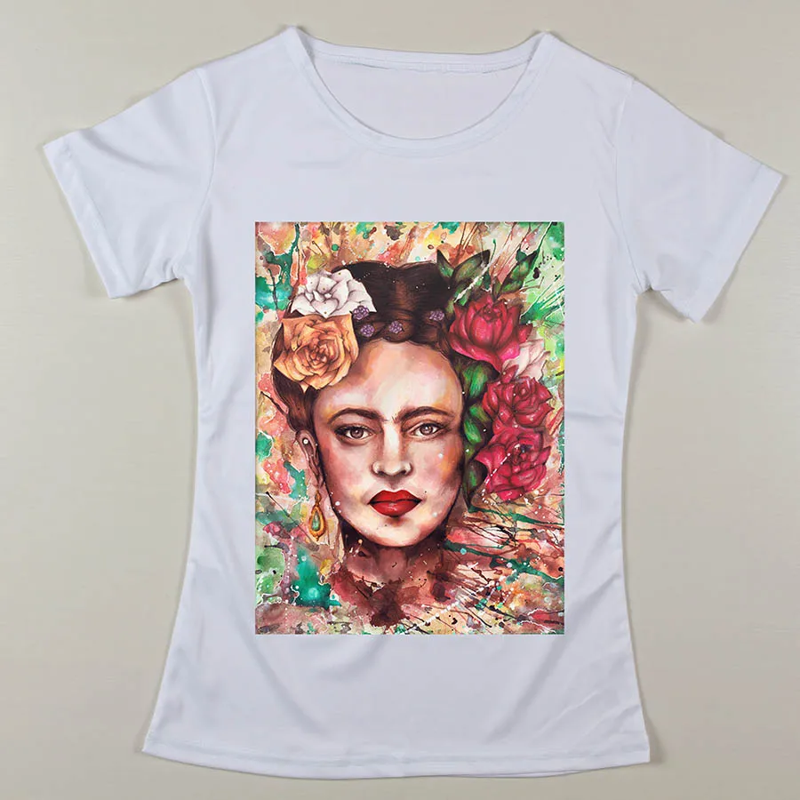 New Fashion T Shirts Frida Kahlo Tshirt Women Top Tees Round Neck Woman ...