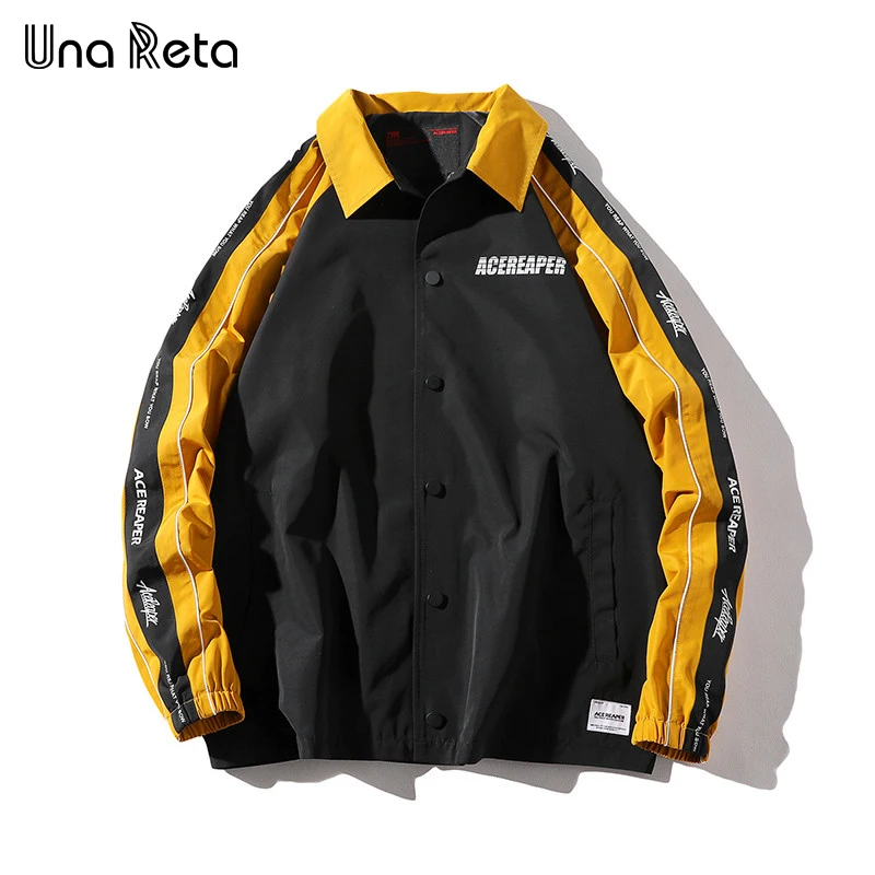 Una Reta Мужская куртка, Новое поступление, хип-хоп принт, прошитая верхняя одежда, модные повседневные тренерские куртки, мужская уличная куртка