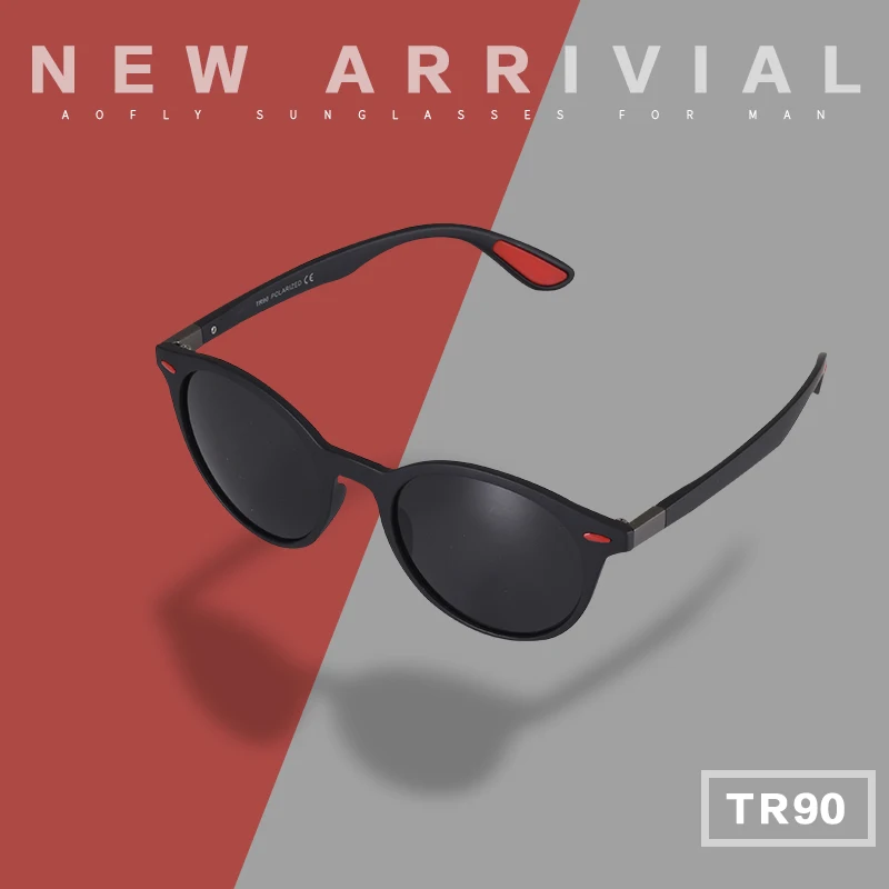 Beste Aofly Brand Design Mannen Zonnebril Gepolariseerde Ovale Frame Zonnebril Vrouwen Mannen Vintage Unisex Bril Oculos De Sol AF8112