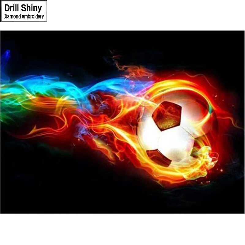 5D DIY Diamond Painting Soccer Cross Stitch Kits Full Drill Square