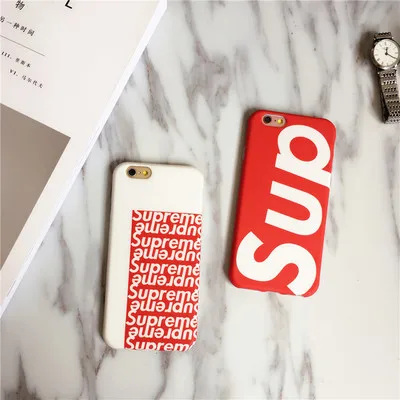 Los Amantes Del Estilo Suprema Original Case Para Iphone 6 6 S Plus Telefono Case Cover Para Iphone 7 7 Plus Protector De La Cascara Exfoliante Suave De La Manga Supreme Case Case For
