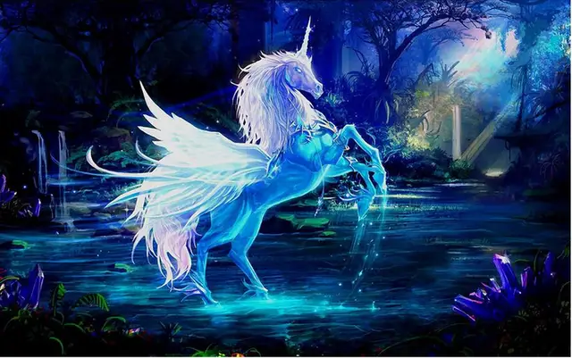 Customize 3d Modern Wall Mural Unicorn Oil Painting Background 3d