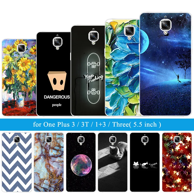 for Oneplus 3/3T Case 5.5&quot Protective Back Phone Cover 3T Skateboard Printing Coque Oneplus3 Three Fundas |