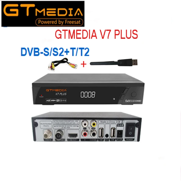 GTmedia V7 Plus Combo DVB-T2 DVB-S2 спутниковый ресивер Поддержка H.265 PowerVu Biss Key cam Newam Youtube vs alphabox x6 combo