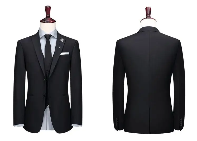 2020 New Wedding Suits For Men Notched lapel 3 Pieces Set Two buttons Groom Prom Suits Costume Homme Mariage Terno Masculino