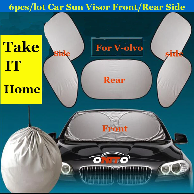 

6pcs/set Car Sun Visor Sunshade Front/Rear/Side Window Screen Auto Sun Visor For Volvo XC90 XC70 XC60 V40 V50 V60 V70 V90 S40