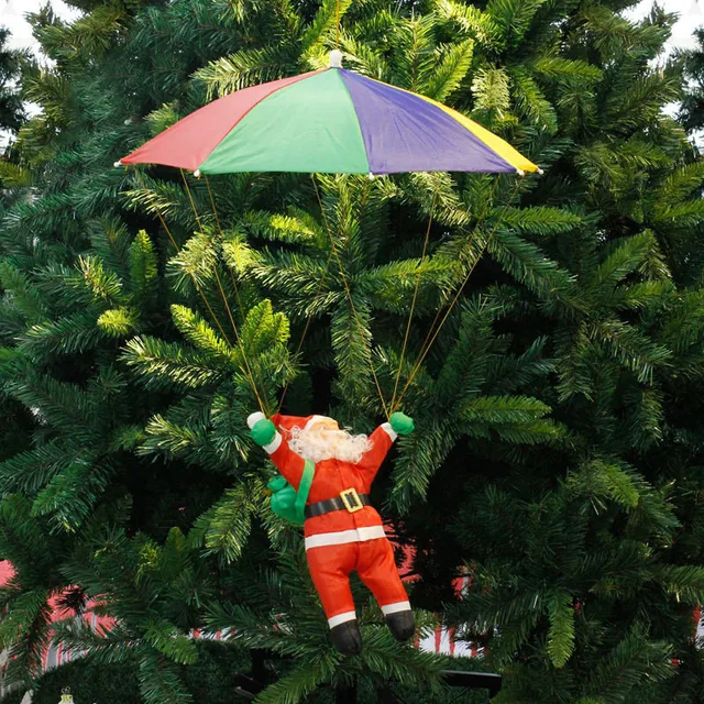 7555cm Christmas Home Ceiling Decoration Parachute Santa Claus Happy New Year Hanging Pendant