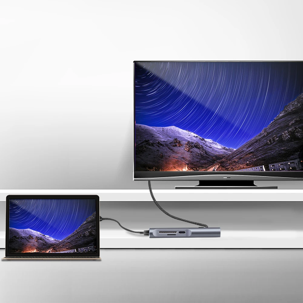 Дешево font b USB b font C концентратор Thunderbolt 3 type C к HDMI адаптер для Macbook pro 2018 Macbook Air 2018 новый Ipad pro hp DELL Thinkpad LENOVO acer