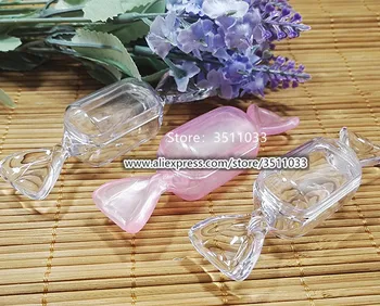 

5G Clear Candy Shape Cute Lipstick Storage Box DIY Transaprent Plastic Eyeshadow Compacts, Blusher Box,Nail Art Decorations Pot