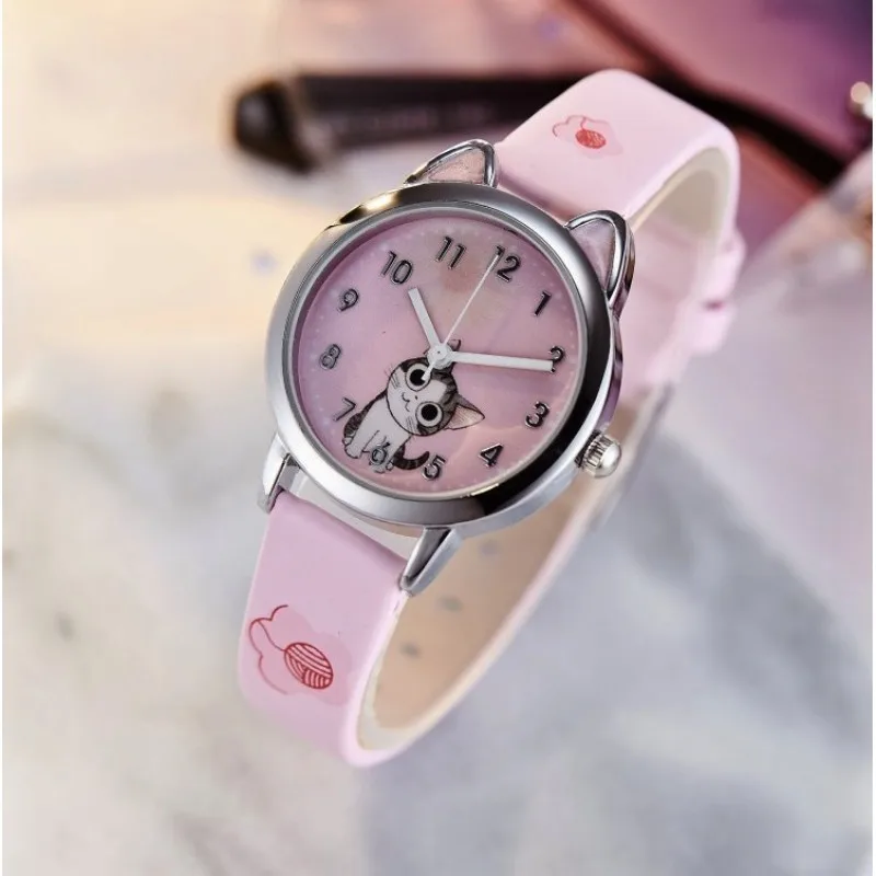 Cute Cheese Cat Pattern Women Watches Quartz Analo