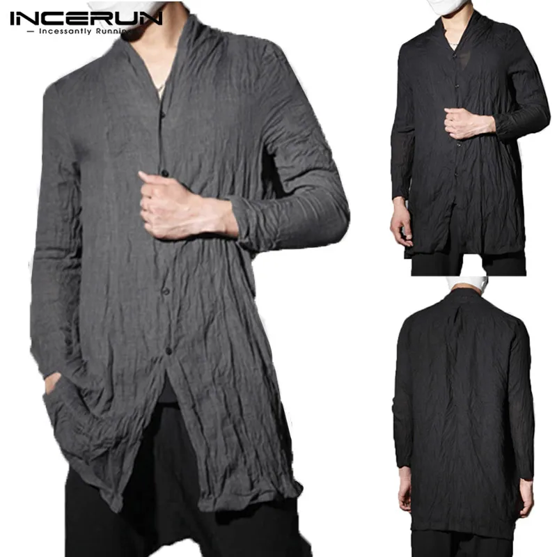 2020 Fashion Mens Shirt Kimono Japanese Long Shirts Retro Streetwear Hiphop Cardigan Outwear Traditional Open Stitch Shirts 2020 Fashion Mens Shirt Kimono Japanese Long Shirts Retro Streetwear Hiphop Cardigan Outwear Traditional Open Stitch Shirts
