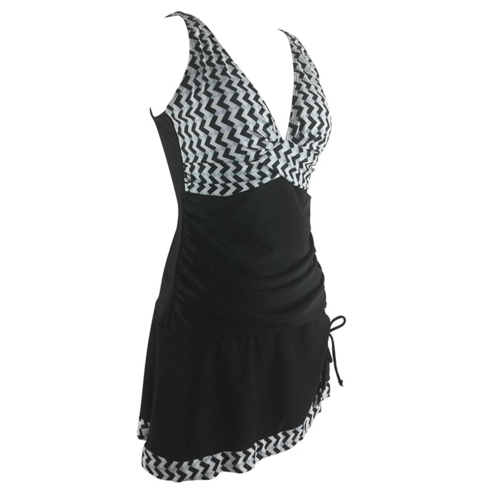 TYAKKVE2020 Push Up Tankini Skirt Swimsuit Women Swimwear Plus Size 2 Piece Retro Stripe Bathing Suit Swimdress Beachwear Female