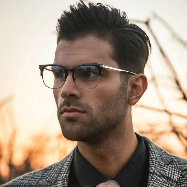 Modernas gafas de Metal para hombre, gafas Vintage, marco de anteojos miopía para mujer, ópticas, gafas transparentes, gafas _ - AliExpress Mobile
