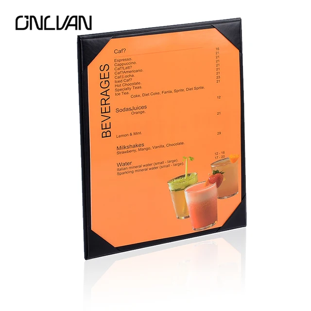onlvan restaurant menu cover