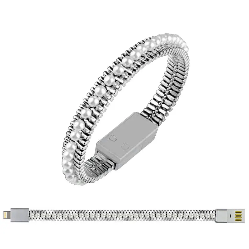 

Pearl bracelet charger cable Data line usb charge for phone smartphone wire micro 2A quick fast charging iphone 8 samsung S7 X 7