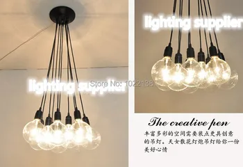 

Wholesale Vintage classic bulb e27 lamp holder socket with cord diy lighting lamps pendant light line with 10 heads light