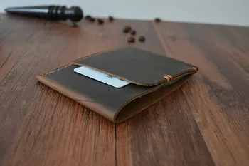 

ALAVCHNV handmade mad horse leather wallet retro a card bit zero purse card package B14