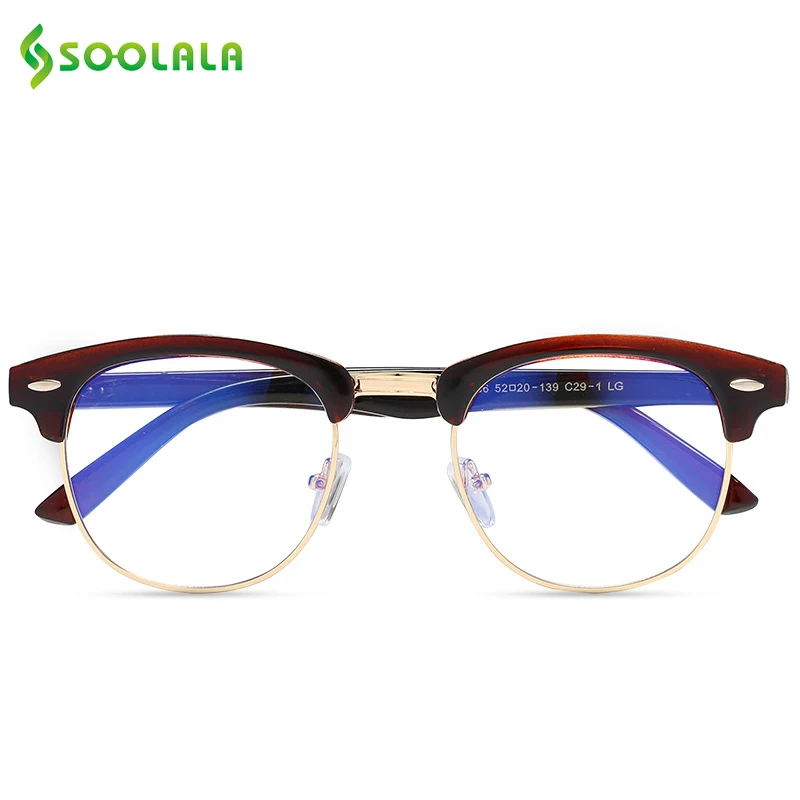 SOOLALA Anti Blue Ray Glasses Computer Protection Glasses Semi Rimless Blue Light Blocking Lenses Optical Frame Prescription SOOLALA Anti Blue Ray Glasses Computer Protection Glasses Semi Rimless Blue Light Blocking Lenses Optical Frame Prescription