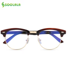 SOOLALA Anti Blue Ray Glasses Computer Protection Glasses Semi Rimless Blue Light Blocking Lenses Optical Frame Prescription SOOLALA Anti Blue Ray Glasses Computer Protection Glasses Semi Rimless Blue Light Blocking Lenses Optical Frame Prescription