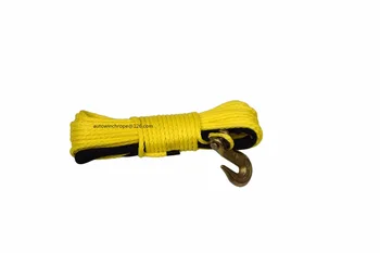 

Yellow 5mm*15m ATV Winch Cable with Hook,12 Strand UHMWPE Rope,3/16" Winch Line