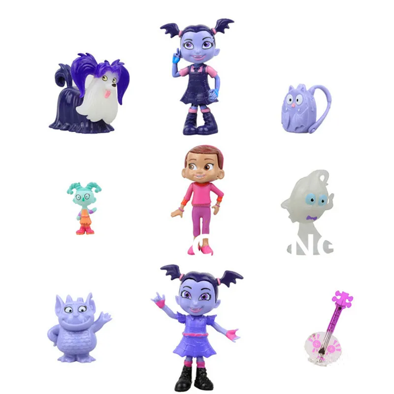 

9 Pcs/set Moive vampirina girl Plastic Action Figure Collectible Model Toy about 5-8CM OPP Q120