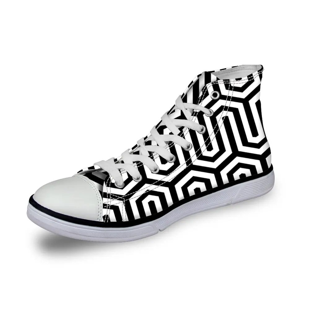 

WHEREISART Classic Cool Skull Print Casual High-Top Men/Women Shoes Lace Up Fashion Sneaker