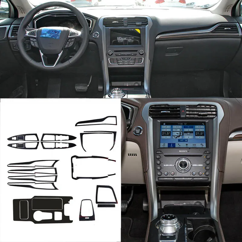 

Car-Styling New 3D Carbon Fiber Car Interior Center Console Color Change Molding Sticker Decals For Ford Mendeo 2017