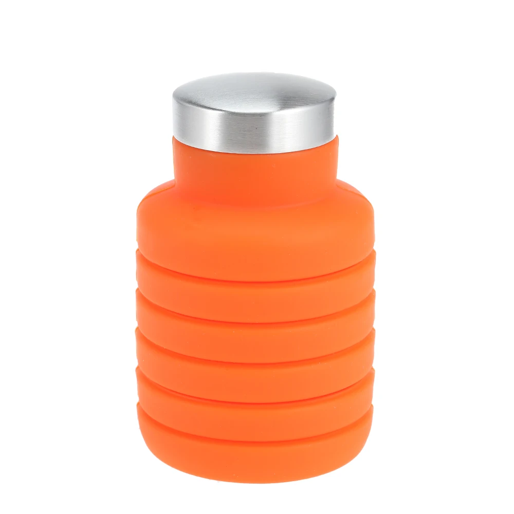 500 мл герметичная, силиконовая складная бутылка для воды с крюком, без бисфенола, для спорта на открытом воздухе, кемпинга, пешего туризма, велосипедная бутылка, чайник - Цвет: Type 2 Orange