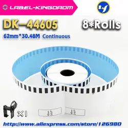 8 рулонов Универсальный Синий Brother Совместимые DK-44605 этикетки 62 мм * 30.48 м непрерывной labelcompatible для QL-570/700/ 720NW принтера