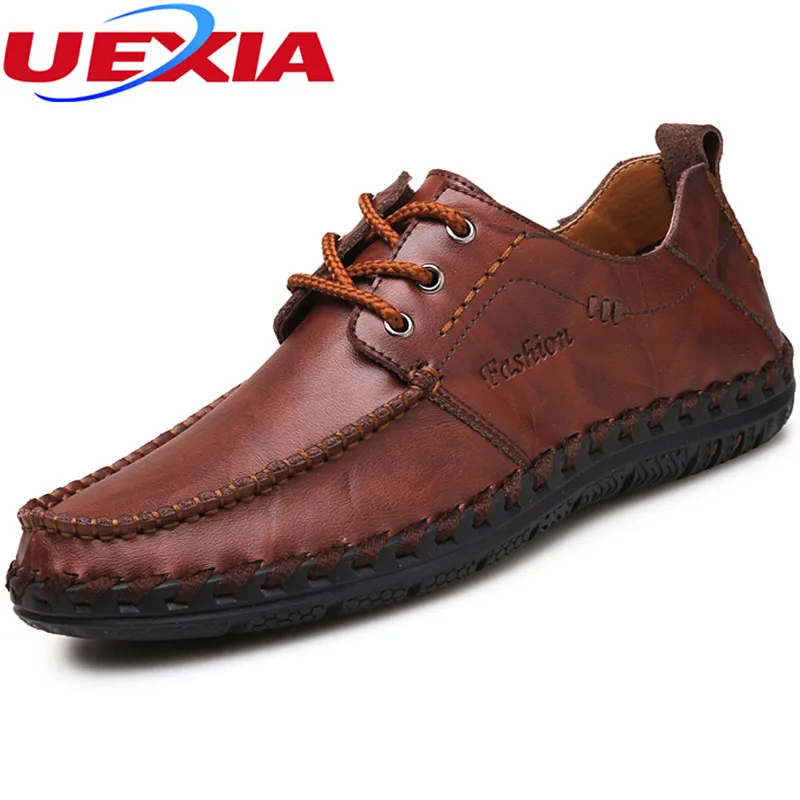 

Leather Shoes Brogues Oxfords Flat Heels Round Toe Handmade Casual Moccasins Loafers Fashion Brand Flats Comfy Driving Men Shoes