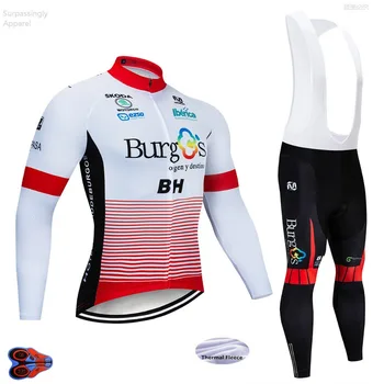 

2019 Team Burg Winter Thermal Fleece Long Sleeve Cycling Jersey Set Clothing Bike Clothes Wear MTB Bicycle Maillot Ropa Ciclismo