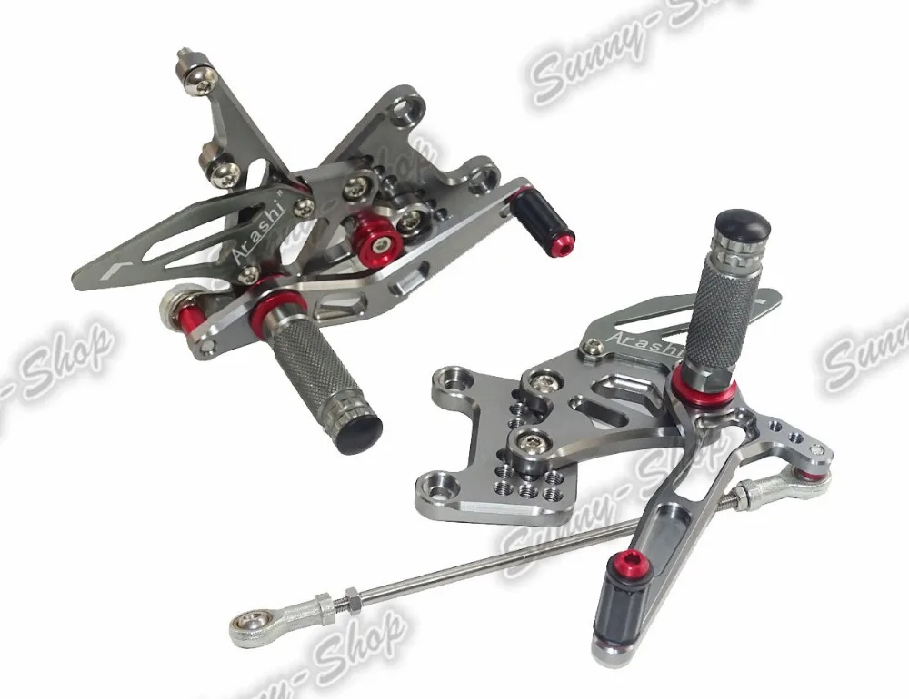 

Motorcycle CNC Adjustable Rider Rear Sets Rearset Footrest Foot Rest Pegs Gray For TRIUMPH Speed Triple 1050 2005 2006 2007-2010