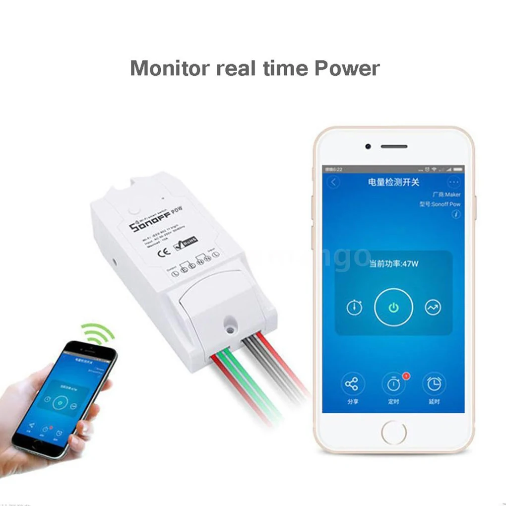 Sonoff TH 10A/16A Smart Wifi Switch Controller With Temperature Sensor And Waterproof Humidity Monitoring Home Automation