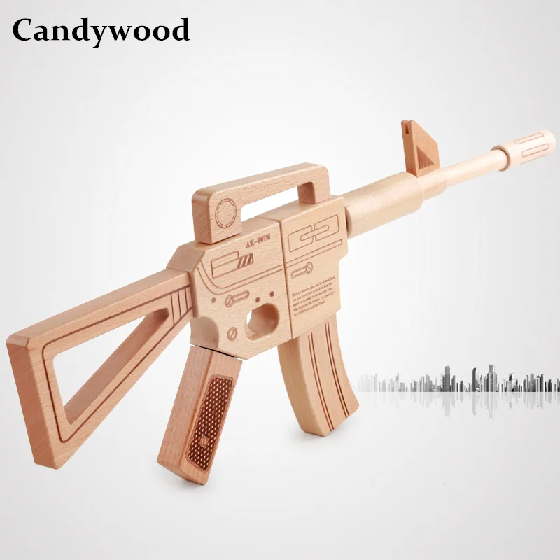 Candywood High quality Classic Toy Assembly Wooden toy Gun Rifle