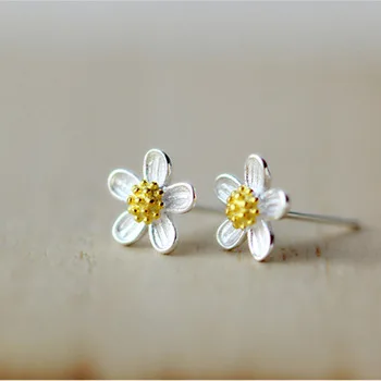 1pair 2016 Classic Lotus Flower Stud Earrings 925 Silver Piercing Ear Jewelry for Women Fashion Earring Accessory