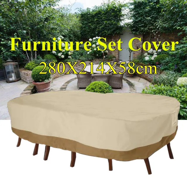 Us 34 68 49 Off Waterproof Table Cover Outdoor Garden Patio Furniture Set Shelter Polyester Protection Tablecloth 280x214x58cm In
