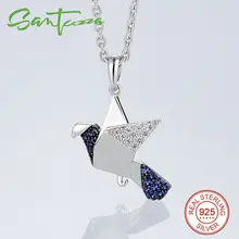 Colgante En Forma De Collar de Cadena de plata Para Las Mujeres Pájaro Paloma de La Paz CZ Diamond Mujer Partido Pendiente de la Joyería de Moda