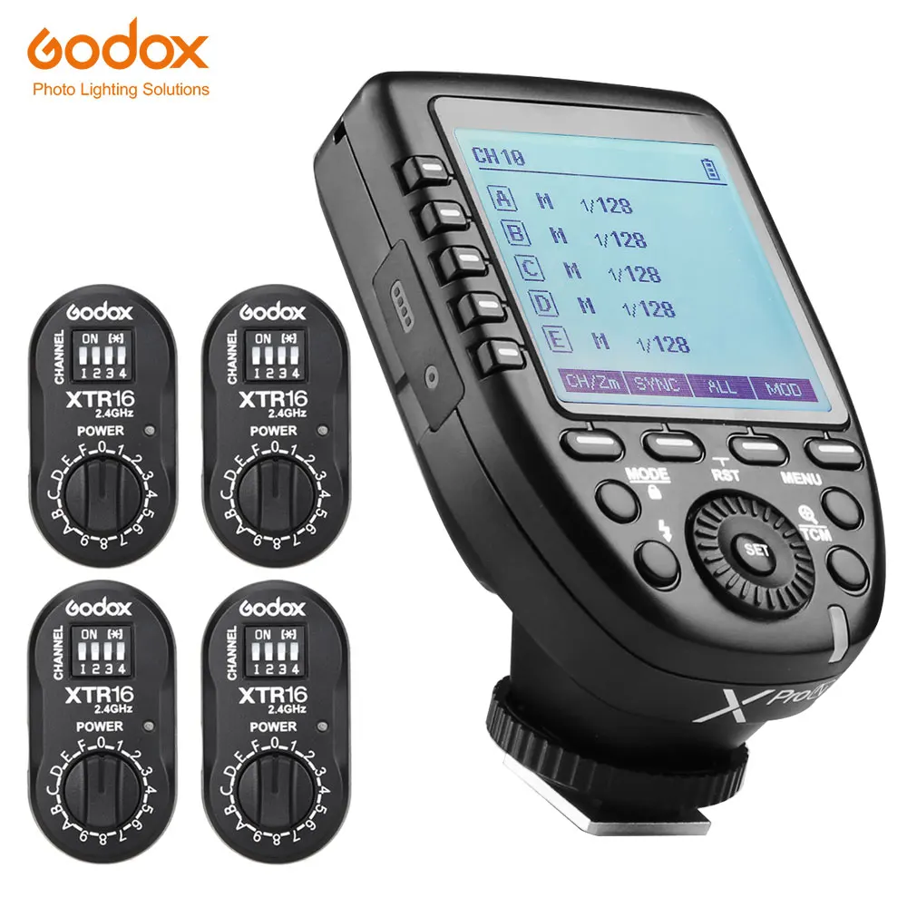 Xpro-N add 4x XTR-16 Godox XPro-N флэш триггер передатчик с i-ttl II 2,4G беспроводной X системы HSS ЖК-экран+ XTR-16 приемник для Nikon DSLR - Цвет: Xpro-N add 4x XTR-16